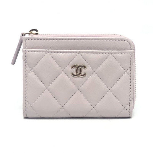 Chanel Card Case Fragment Case Caviar Skin Soft Purple