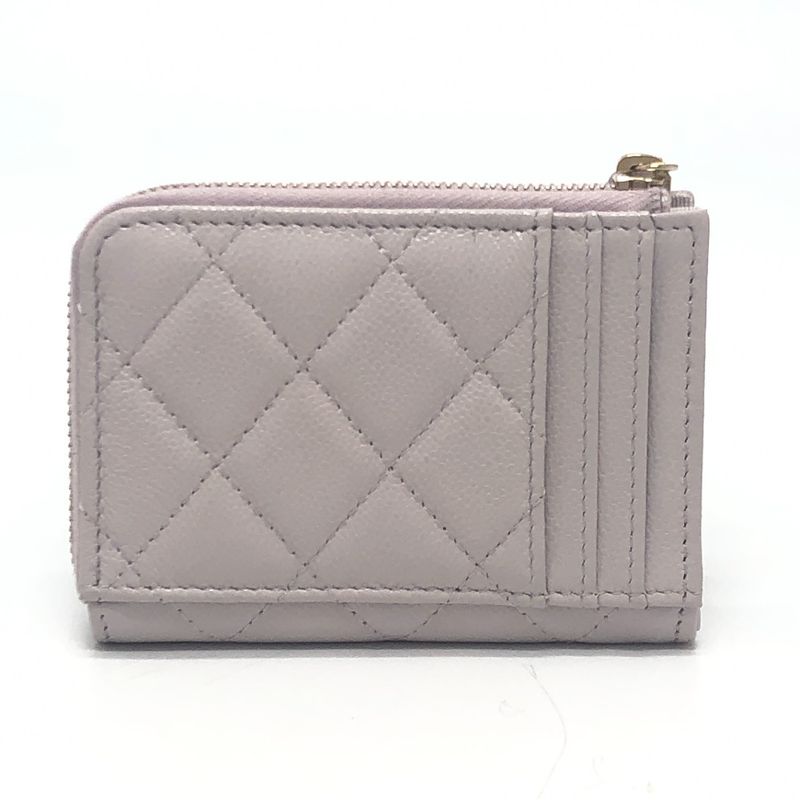 Chanel Card Case Fragment Case Caviar Skin Soft Purple