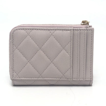 Chanel Card Case Fragment Case Caviar Skin Soft Purple