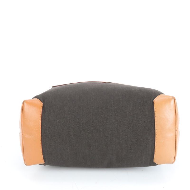 Gucci Leather Tote Bag Shoulder Black Brown 019-0457 Silver Hardware A4 Ladies