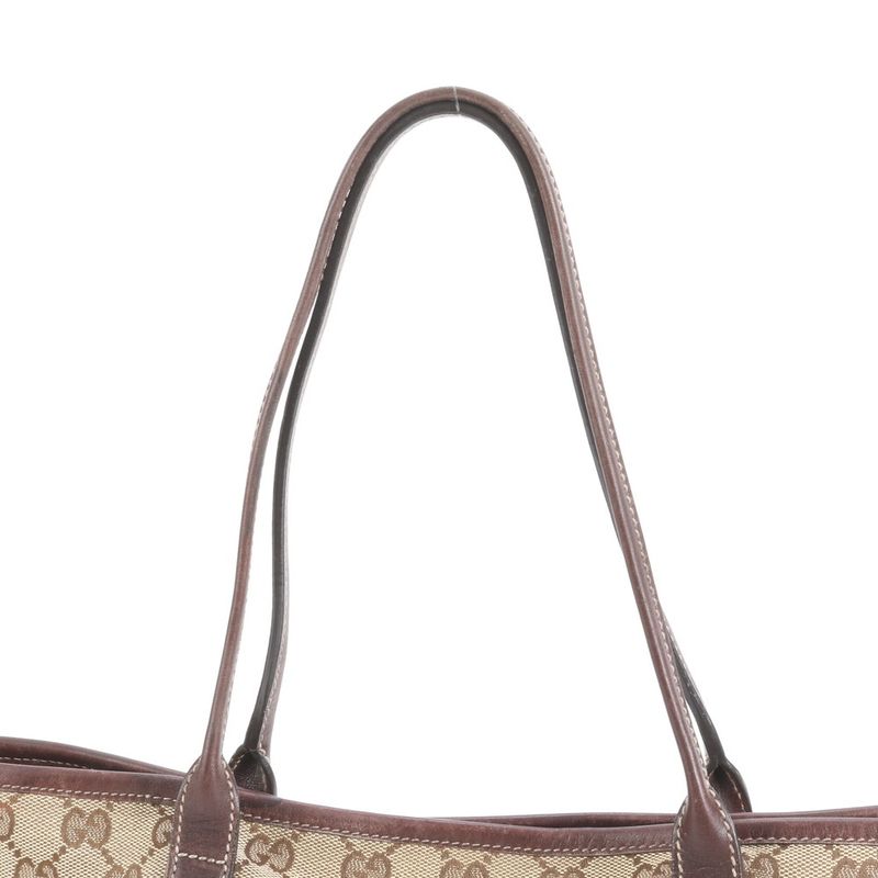 Gucci GG Canvas New Britt Leather Tote Bag Shoulder Brown 169946 Women's EUE