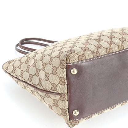 Gucci GG Canvas New Britt Leather Tote Bag Shoulder Brown 169946 Women's EUE