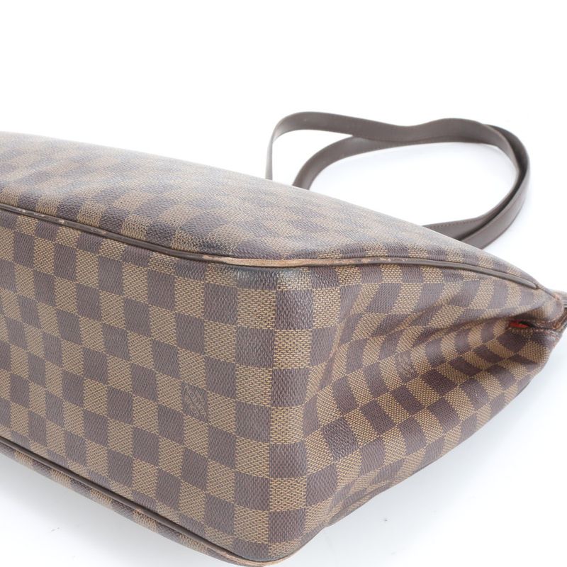 Louis Vuitton Damier Balioli N51123 Leather Tote Bag Shoulder Brown A4 Ladies