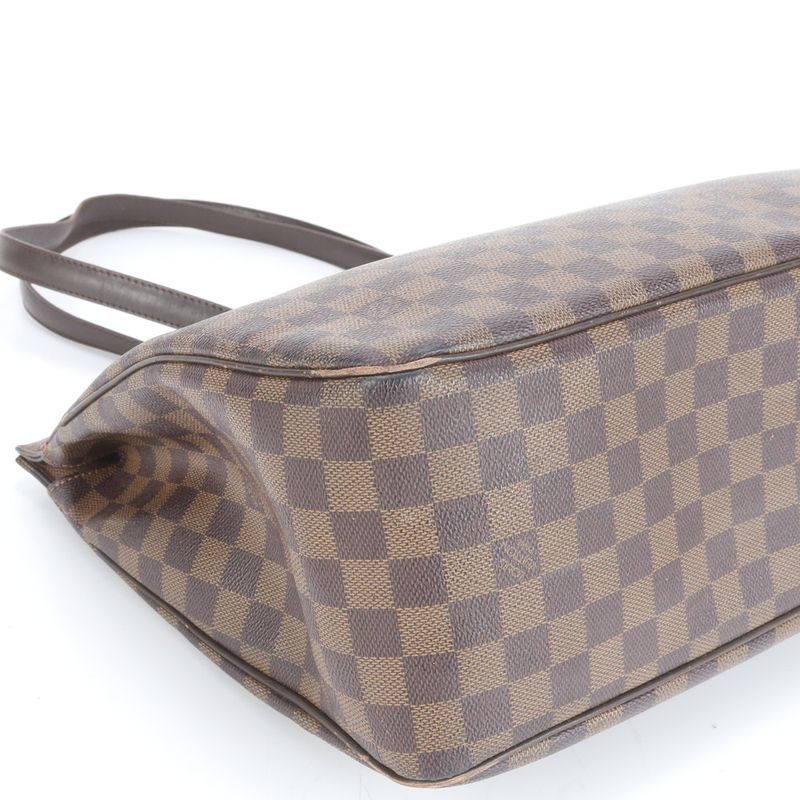 Louis Vuitton Damier Balioli N51123 Leather Tote Bag Shoulder Brown A4 Ladies