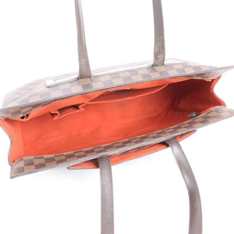 Louis Vuitton Damier Balioli N51123 Leather Tote Bag Shoulder Brown A4 Ladies