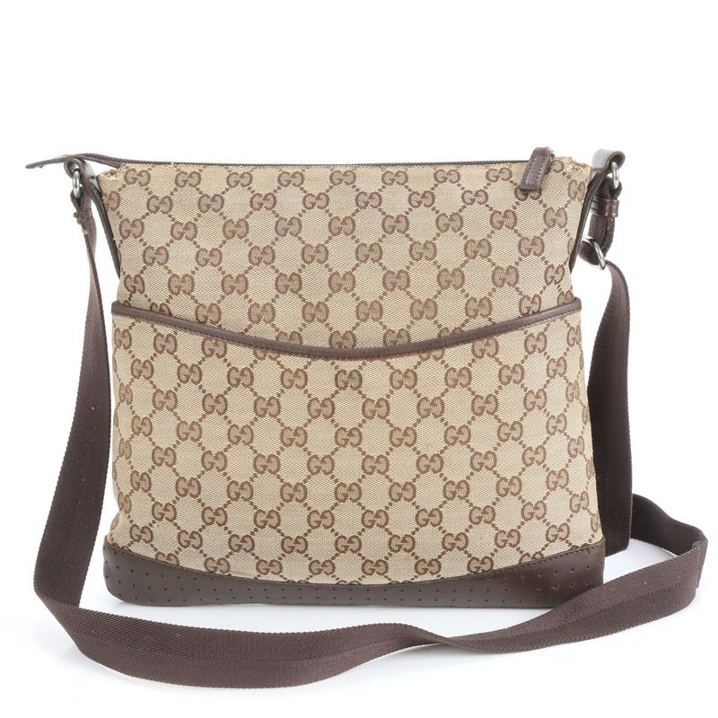 Gucci GG Canvas With Control Card 145857 Leather Shoulder Bag Crossbody