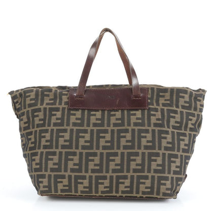 Fendi Zucca Leather Tote Bag Shoulder 15823 Brown Women EUE Cx35-3