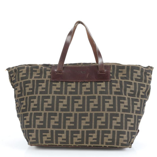 Fendi Zucca Leather Tote Bag Shoulder 15823 Brown Women EUE Cx35-3
