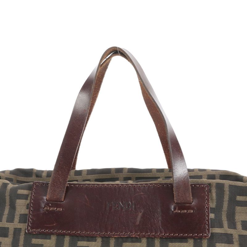 Fendi Zucca Leather Tote Bag Shoulder 15823 Brown Women EUE Cx35-3