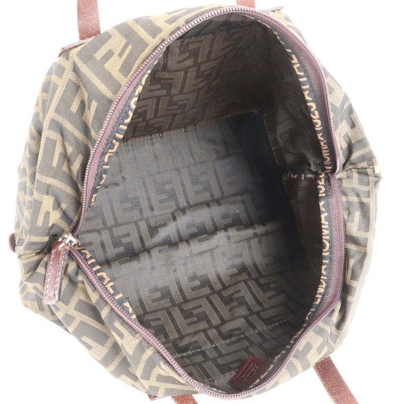 Fendi Zucca Leather Tote Bag Shoulder 15823 Brown Women EUE Cx35-3