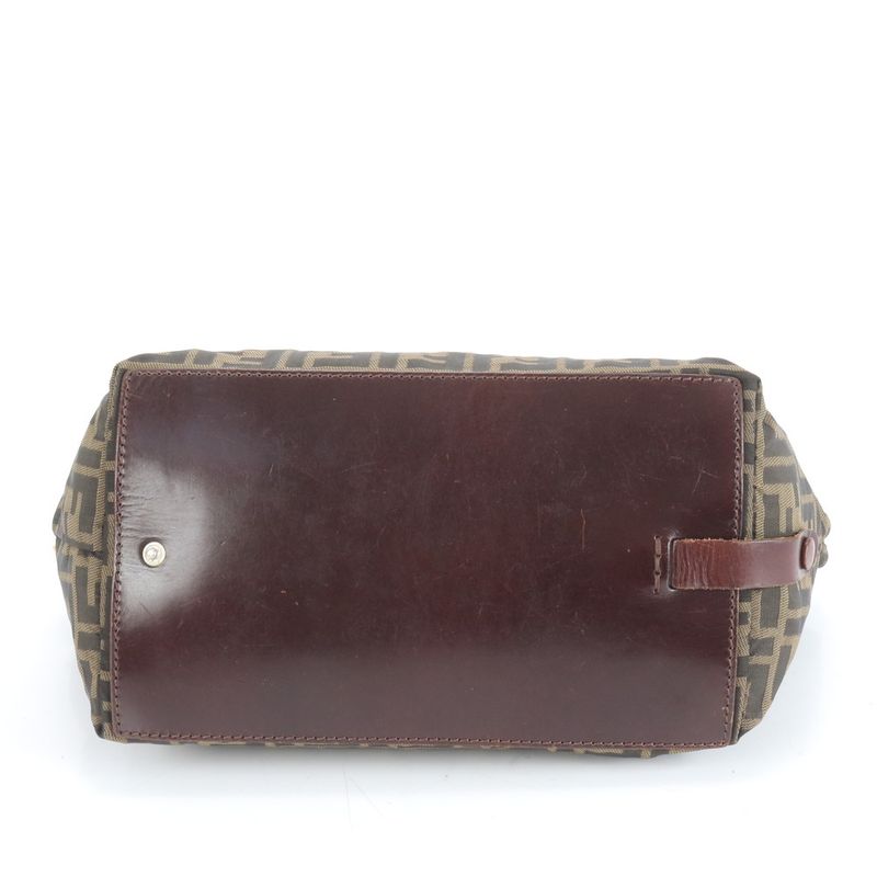 Fendi Zucca Leather Tote Bag Shoulder 15823 Brown Women EUE Cx35-3