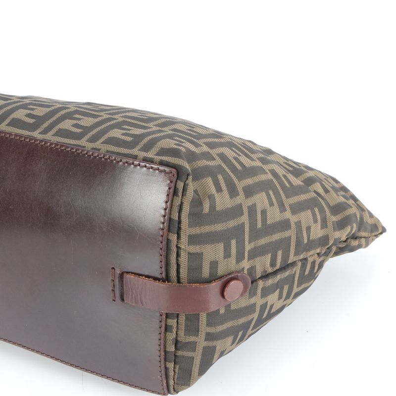 Fendi Zucca Leather Tote Bag Shoulder 15823 Brown Women EUE Cx35-3