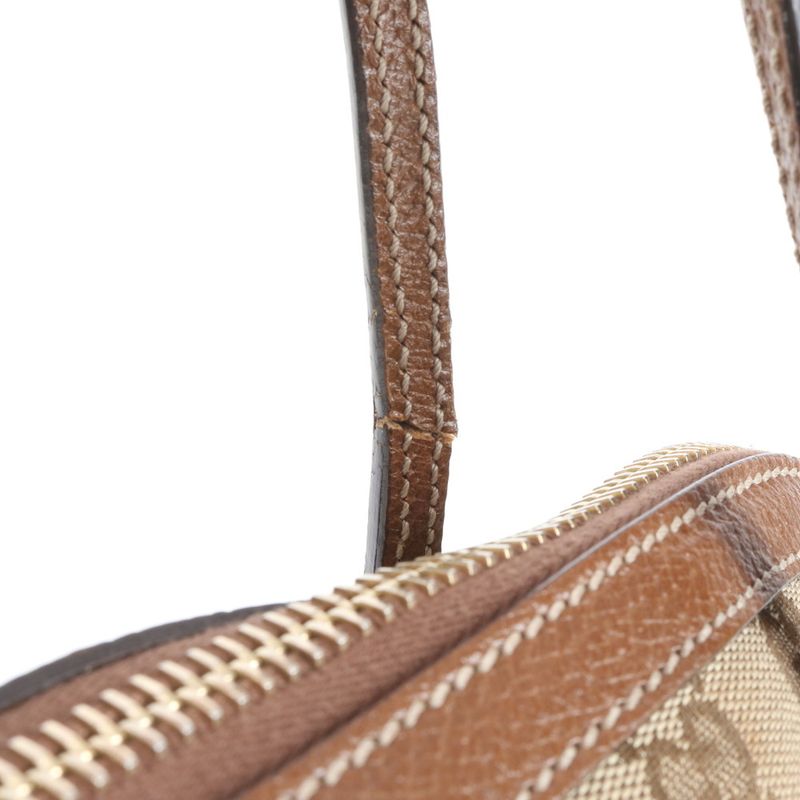 Gucci GG Canvas Bree With Charm Leather Tote Bag Shoulder Brown 323673 A4