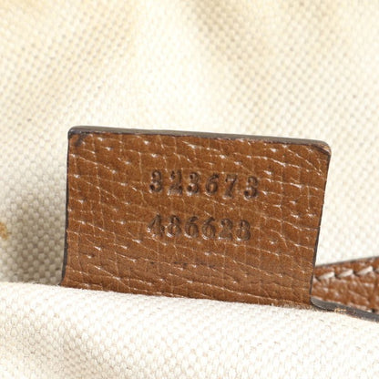 Gucci GG Canvas Bree With Charm Leather Tote Bag Shoulder Brown 323673 A4