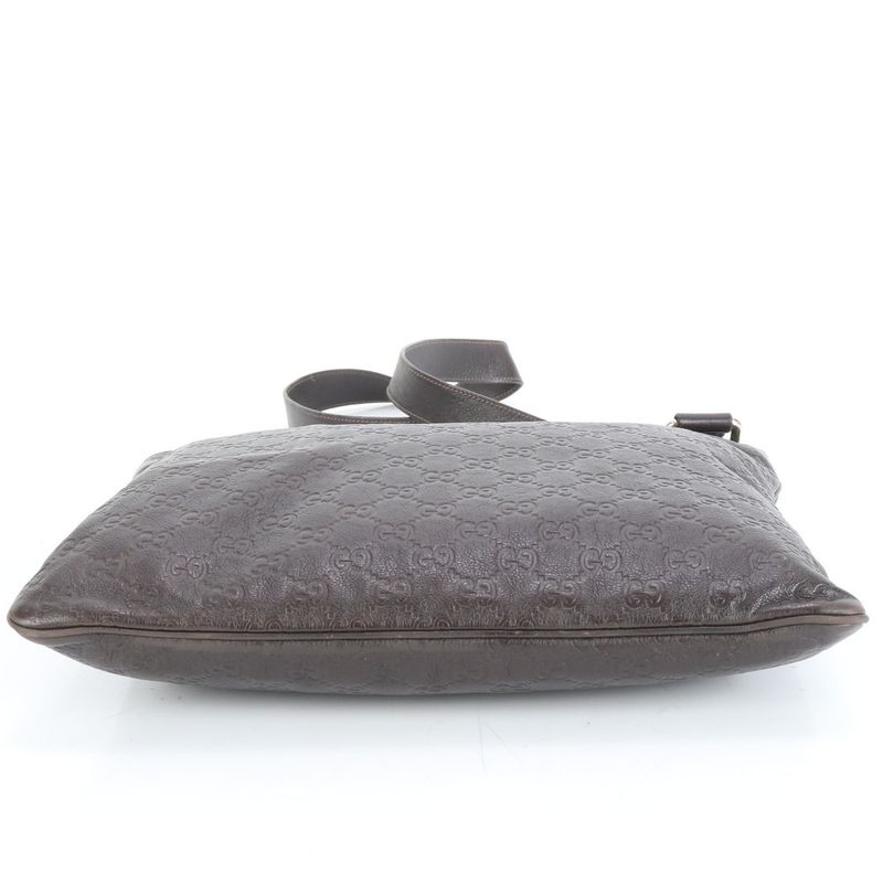 Guccissima 201446 Leather Shoulder Bag Crossbody Messenger Brown Men's EUE