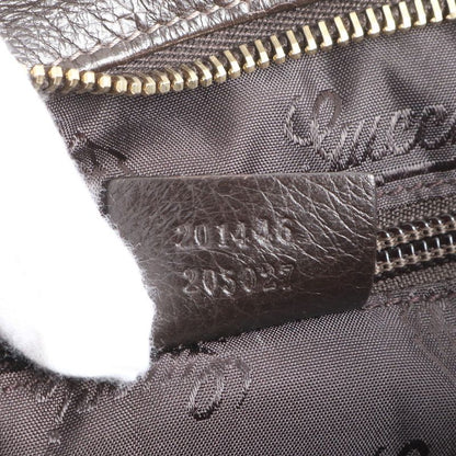 Guccissima 201446 Leather Shoulder Bag Crossbody Messenger Brown Men's EUE