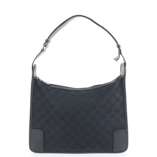 Gucci GG Canvas Leather Shoulder Bag Shoulder One Shoulder Black Genuine