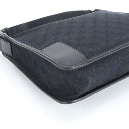 Gucci GG Canvas Leather Shoulder Bag Shoulder One Shoulder Black Genuine