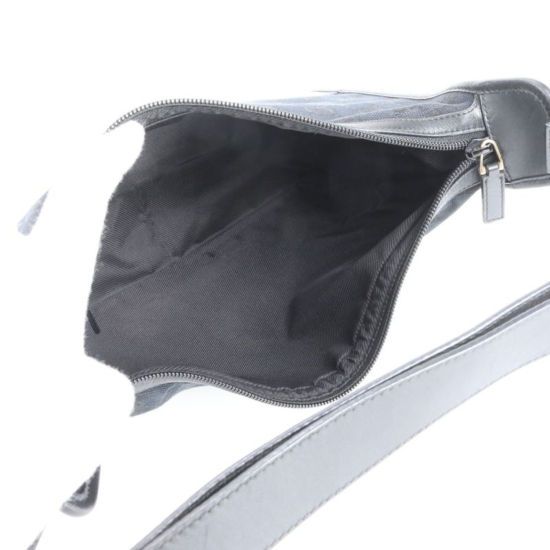 Gucci GG Canvas Leather Shoulder Bag Shoulder One Shoulder Black Genuine