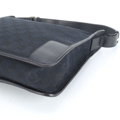 Gucci GG Canvas Leather Shoulder Bag Shoulder One Shoulder Black Genuine