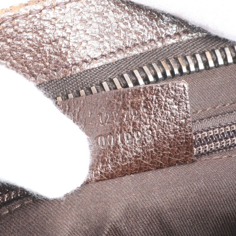 Gucci GG Canvas Leather Shoulder Bag Crossbody Messenger 122793 Brown Genuine