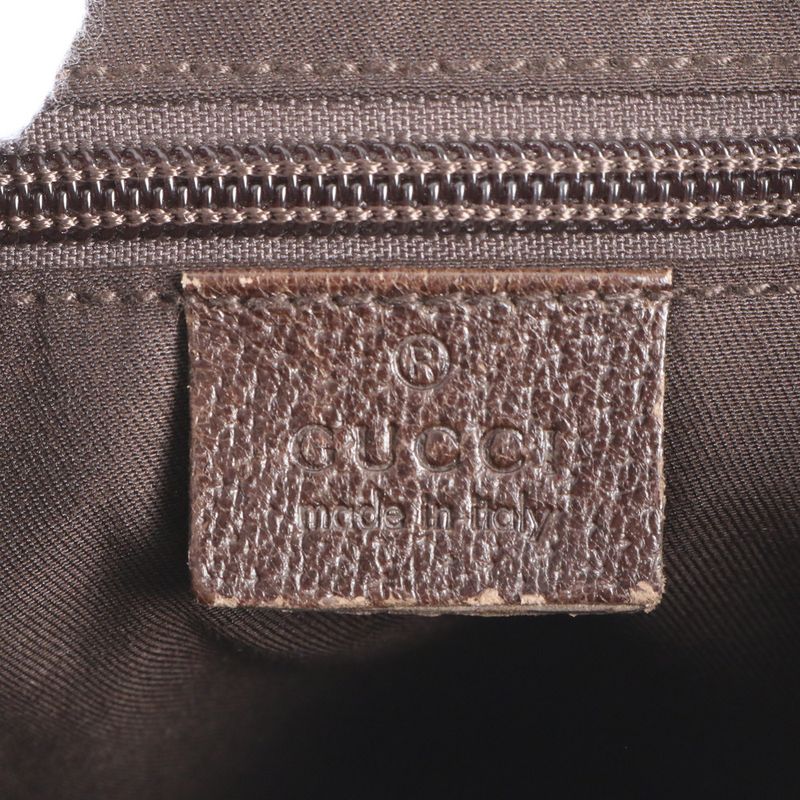 Gucci GG Canvas Leather Shoulder Bag Crossbody Messenger 122793 Brown Genuine