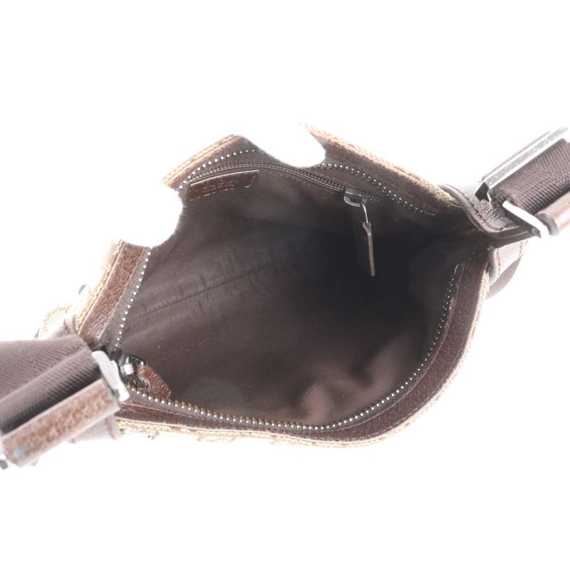 Gucci GG Canvas Leather Shoulder Bag Crossbody Messenger 122793 Brown Genuine