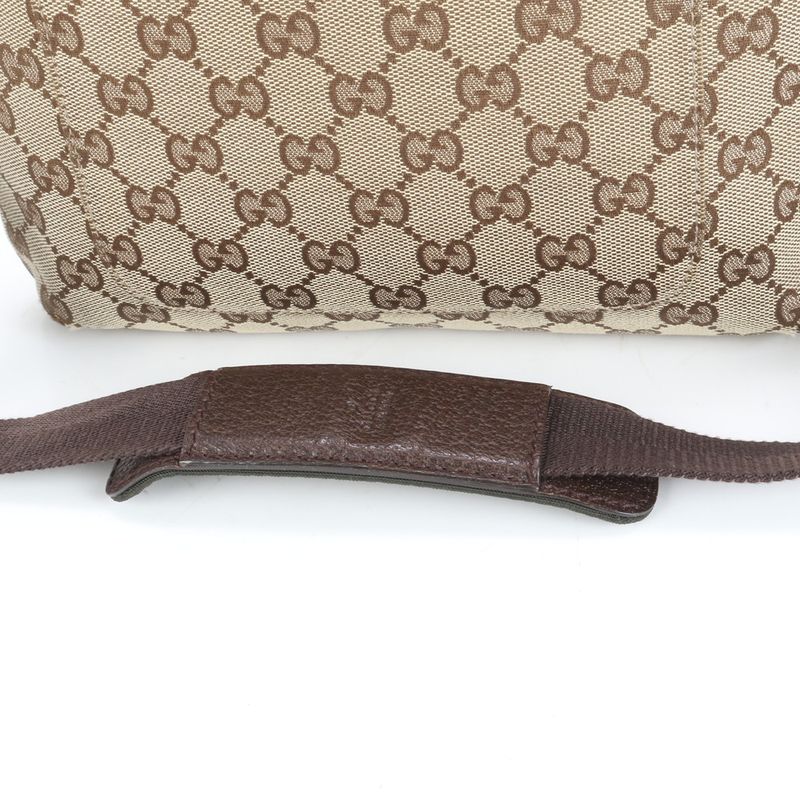 Gucci GG Canvas Leather Shoulder Bag Crossbody Messenger 122793 Brown Genuine