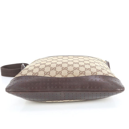 Gucci GG Canvas 145857 Leather Shoulder Bag Crossbody Messenger Brown Men's EUE