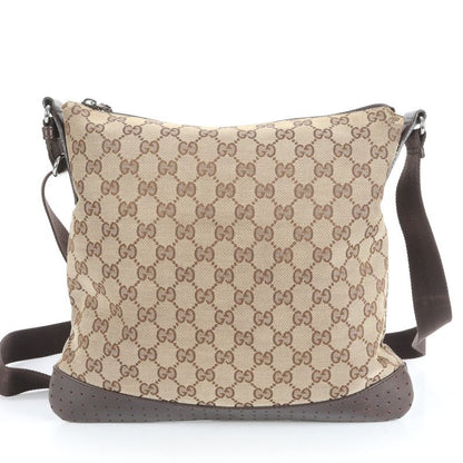 Gucci GG Canvas 145857 Leather Shoulder Bag Crossbody Messenger Brown Men's EUE