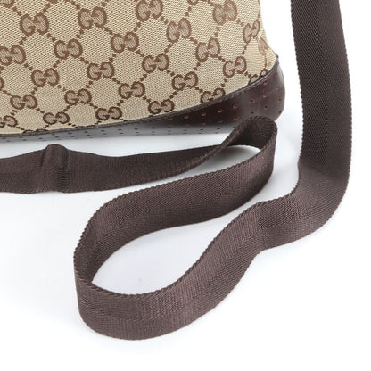 Gucci GG Canvas 145857 Leather Shoulder Bag Crossbody Messenger Brown Men's EUE