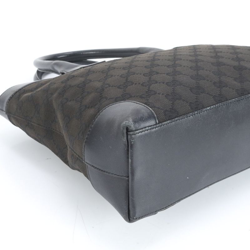 Gucci GG Canvas Leather Tote Bag Hand Black 002-1119 Women's EUE Cx33-2