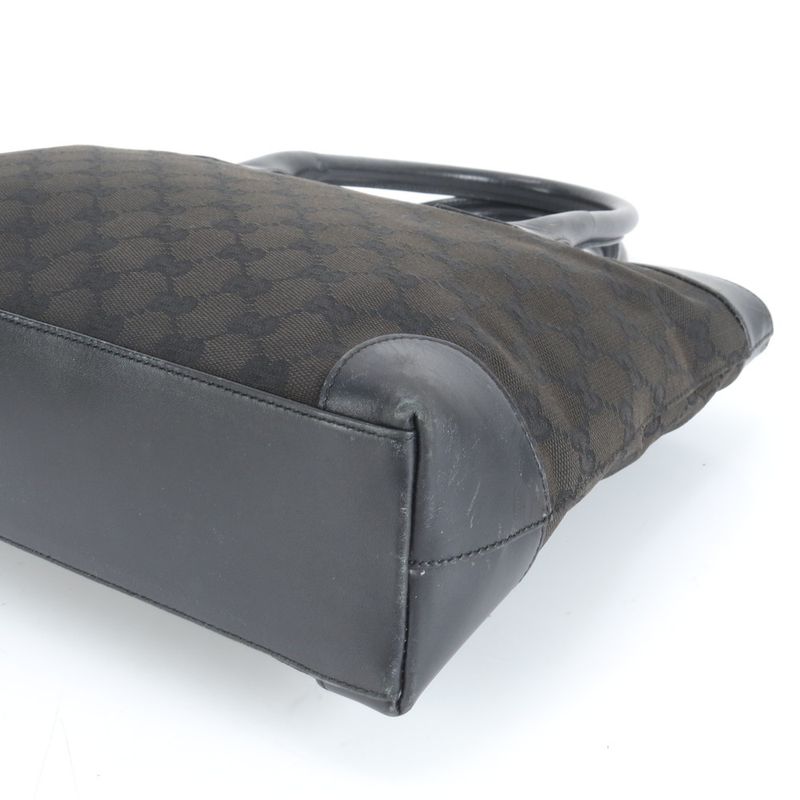 Gucci GG Canvas Leather Tote Bag Hand Black 002-1119 Women's EUE Cx33-2