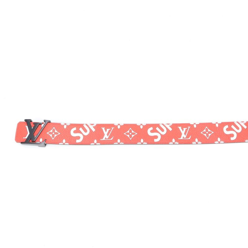 Louis Vuitton X Supreme Collaboration Monogram Santure LV Initial Leather Belt
