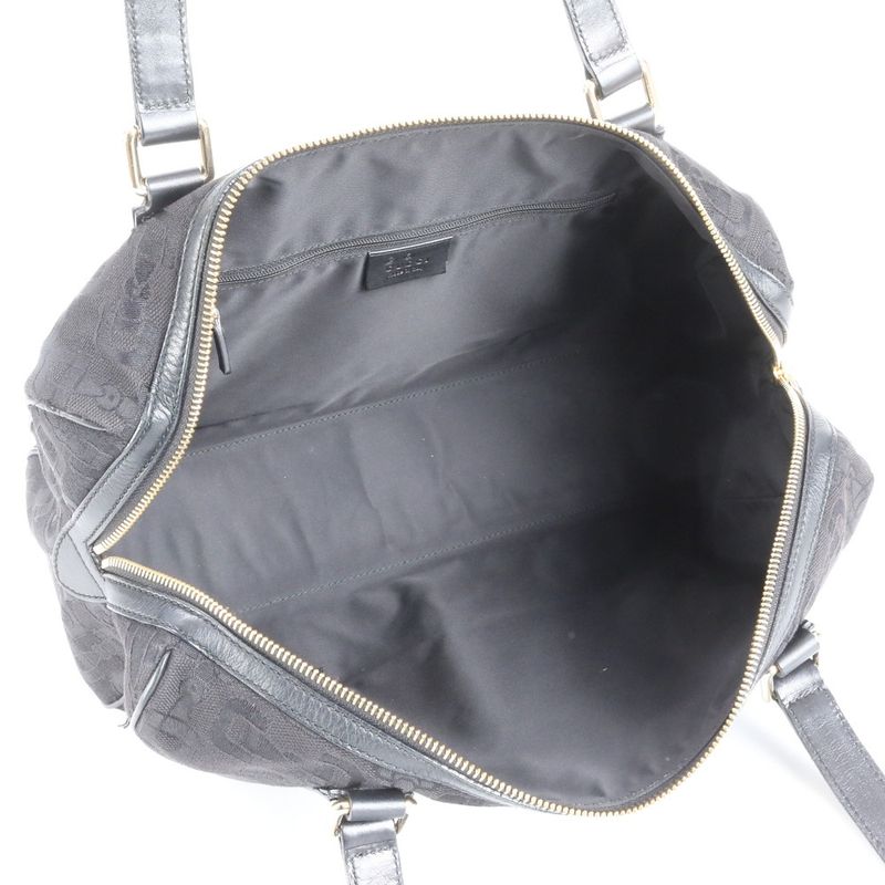 Gucci Horsebit Leather Tote Bag Shoulder Mini Boston 248268 Hand Black Women's