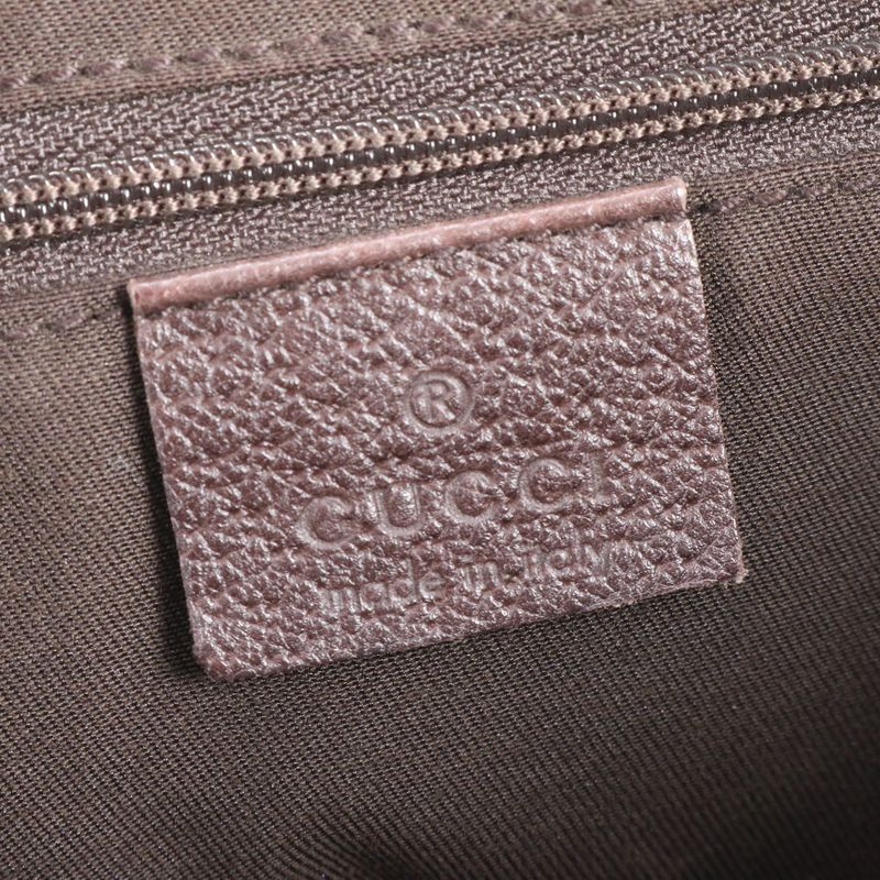 Gucci GG Canvas Abby Leather Tote Bag Shoulder Brown Gold Hardware 141471