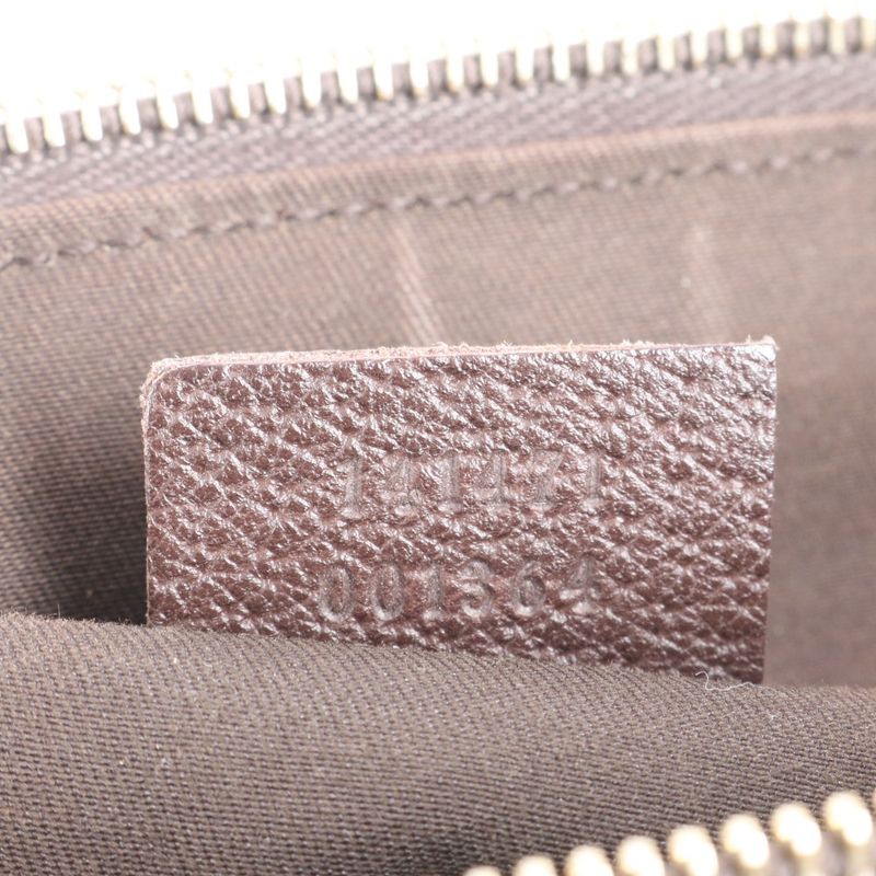 Gucci GG Canvas Abby Leather Tote Bag Shoulder Brown Gold Hardware 141471