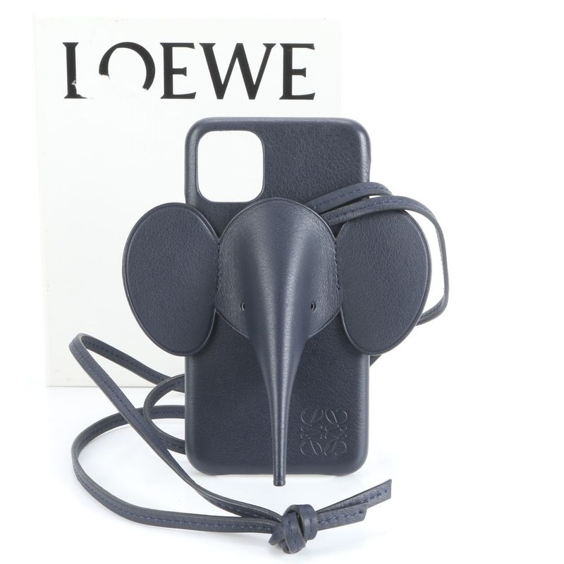 Loewe Bumper Elephant Iphone 11 Case Cabas Leather Cell Phone Shoulder Strap