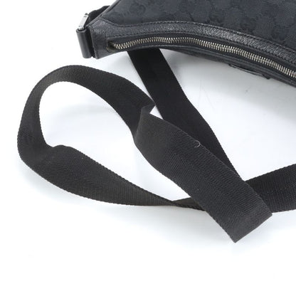 Gucci GG Canvas 114272 Leather Shoulder Bag Crossbody Messenger Black Fashionabl