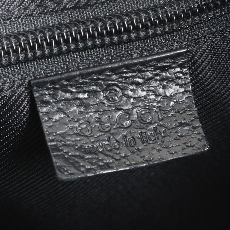 Gucci GG Canvas 114272 Leather Shoulder Bag Crossbody Messenger Black Fashionabl