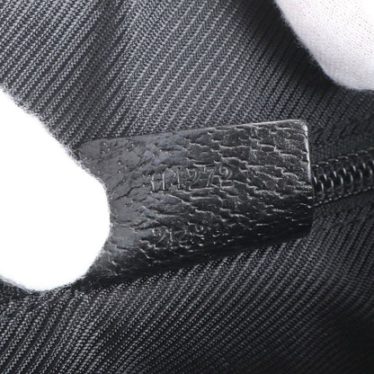 Gucci GG Canvas 114272 Leather Shoulder Bag Crossbody Messenger Black Fashionabl