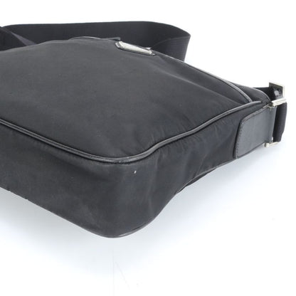 Prada Tessuto Nylon Triangle Logo Leather Shoulder Bag Crossbody Messenger