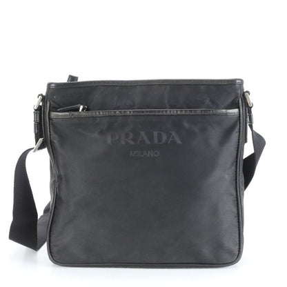 Prada Tessuto Nylon Triangle Logo Leather Shoulder Bag Crossbody Messenger
