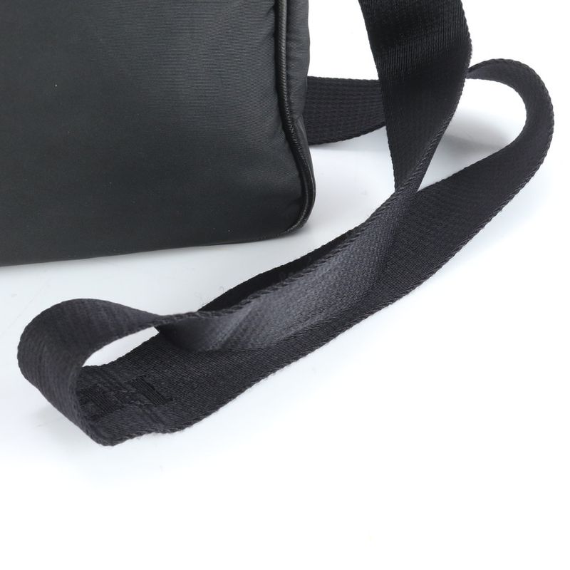 Prada Tessuto Nylon Triangle Logo Leather Shoulder Bag Crossbody Messenger