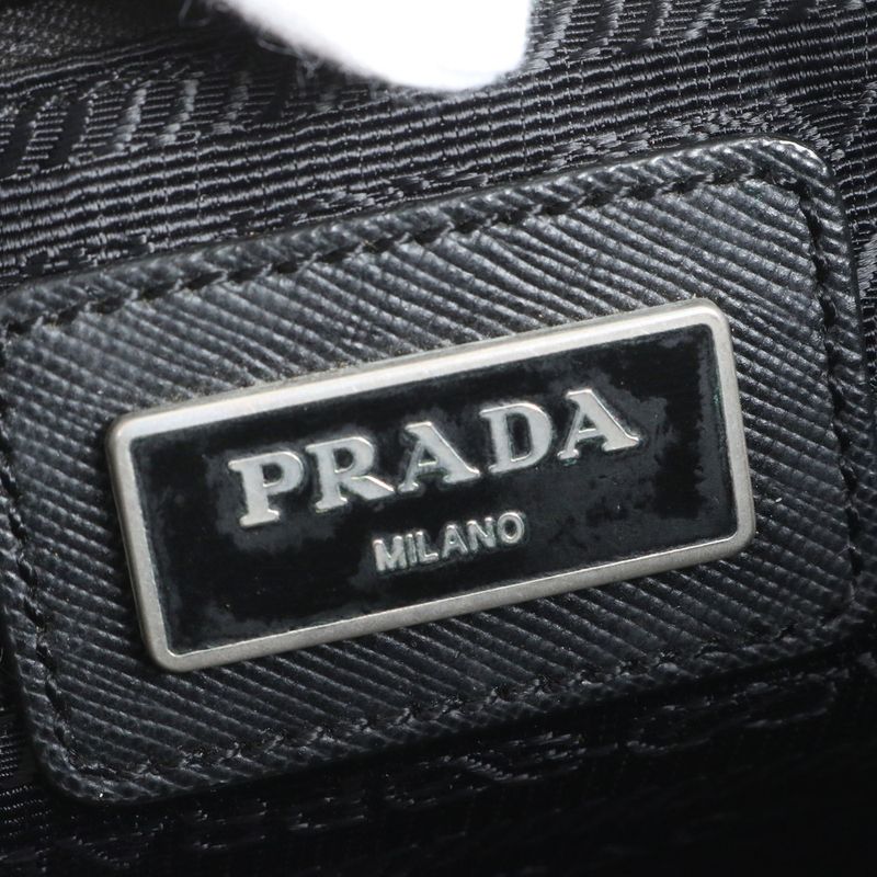 Prada Tessuto Nylon Triangle Logo Leather Shoulder Bag Crossbody Messenger