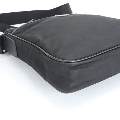 Prada Tessuto Nylon Triangle Logo Leather Shoulder Bag Crossbody Messenger