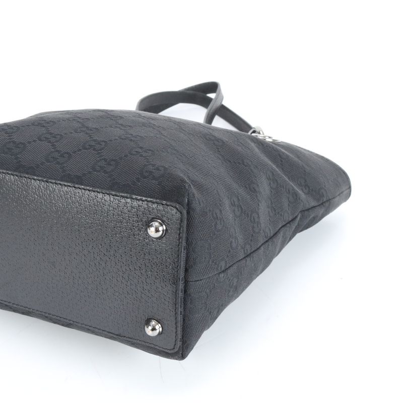 Gucci GG Canvas Eclipse 120840 Leather Tote Bag Shoulder Black Women's ERE