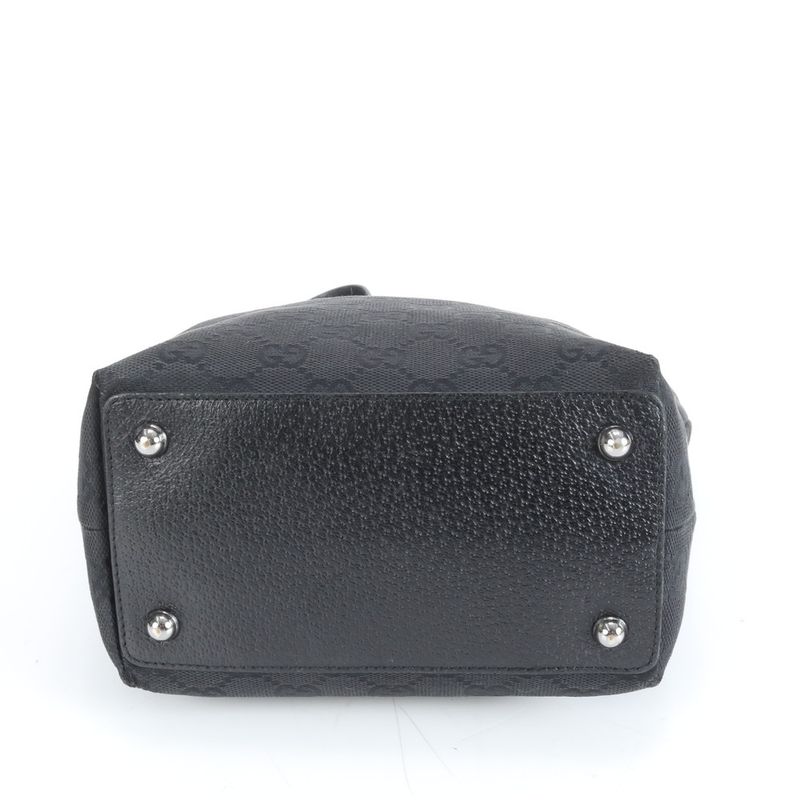 Gucci GG Canvas Eclipse 120840 Leather Tote Bag Shoulder Black Women's ERE