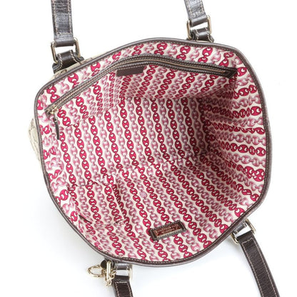 Gucci GG Canvas Leather Tote Bag Shoulder Brown Gold Hardware 170898 Women's