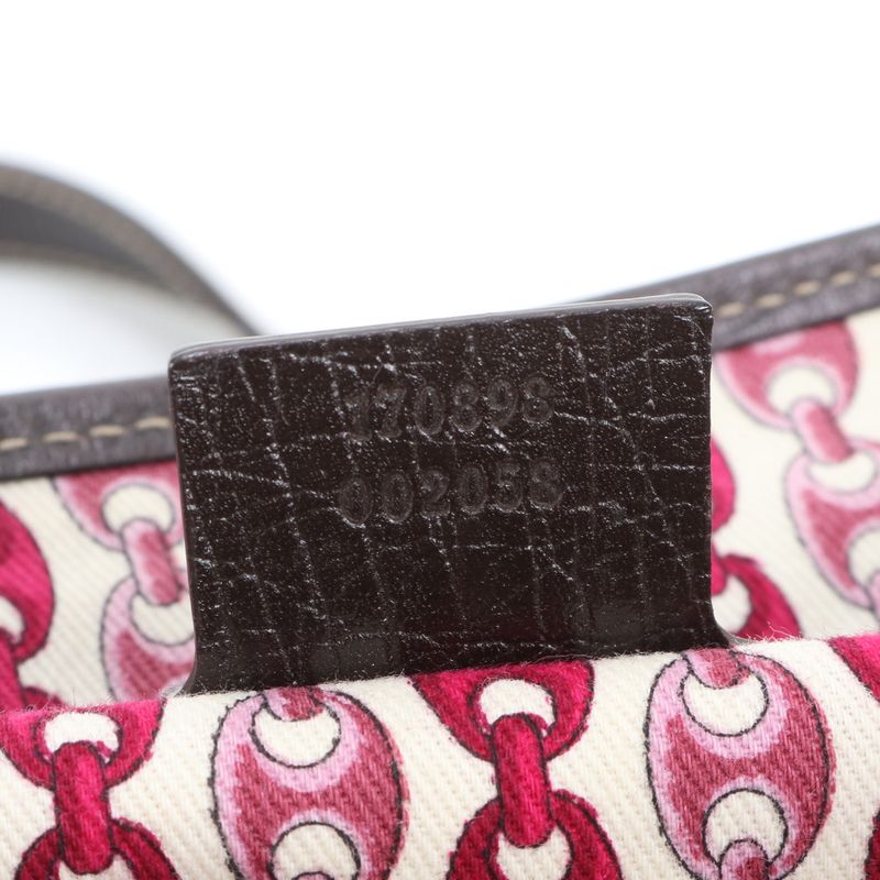 Gucci GG Canvas Leather Tote Bag Shoulder Brown Gold Hardware 170898 Women's